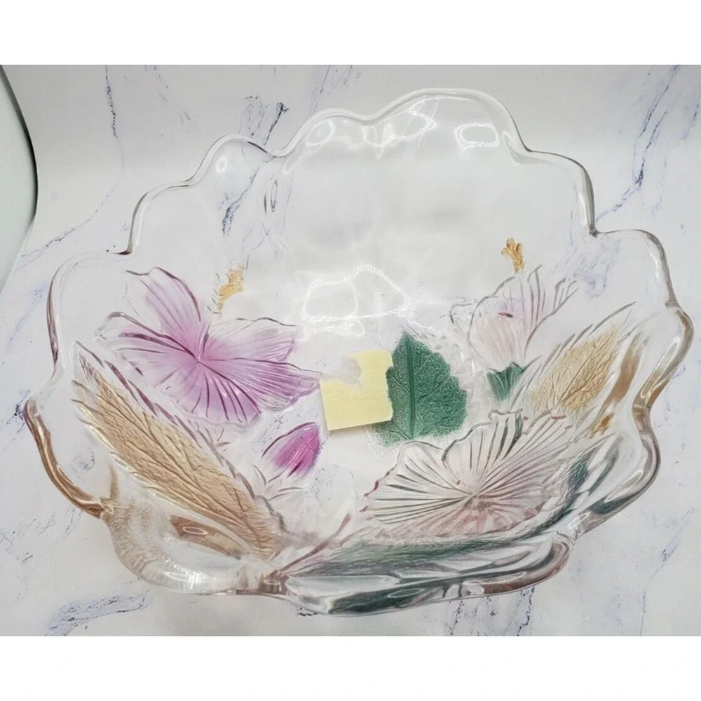 Mikasa Studio Nova Crystal Embossed Floral Pattern 8 Inch Serving Bowl